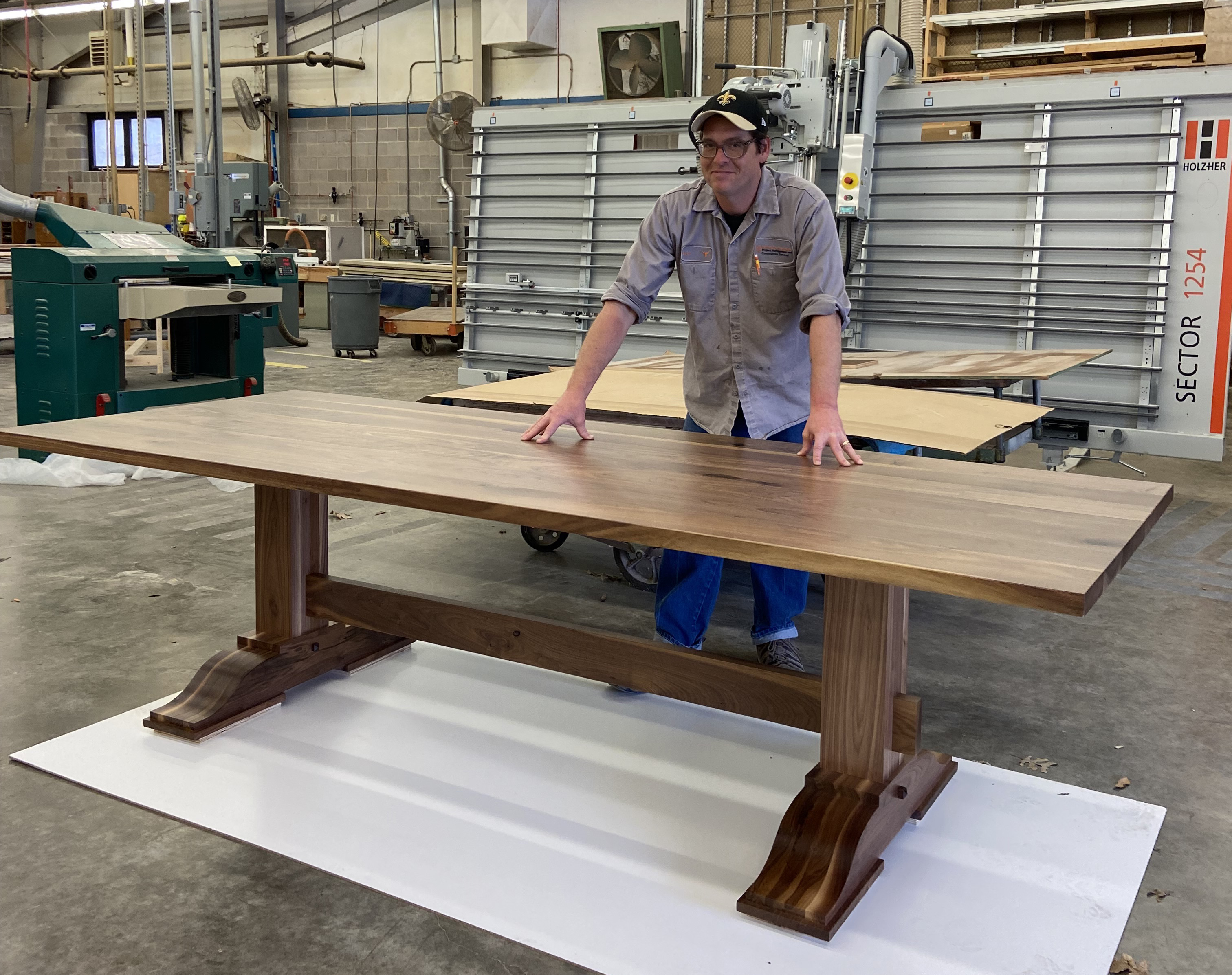 Zach LeBlanc with completed table.