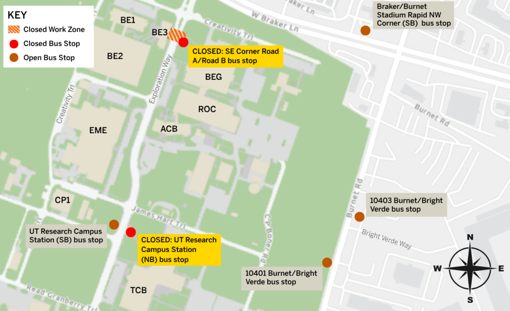 Construction Area and Bus Stop Guidance