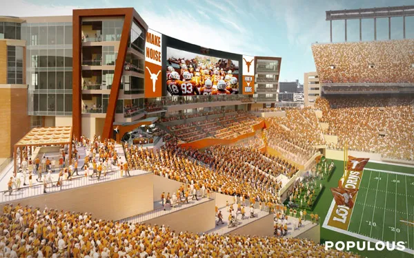 south end zone of the DKR Texas Memorial Stadium